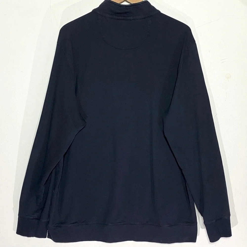 GOODMAN BRAND Men’s 1/4 Zip Mock Neck Navy Blue Pull Over Long Seeve size XXL - Picture 6 of 6